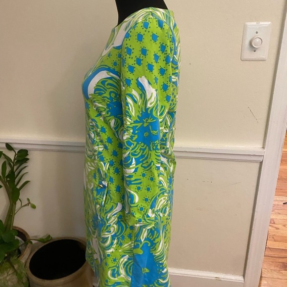 Lilly Pulitzer Limeade Roar of the Jungle Charlene Shift Dress‎ blue green small - Picture 9 of 11